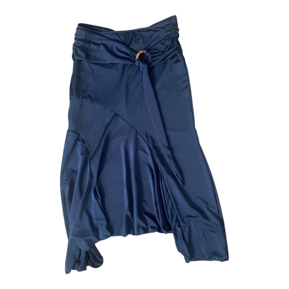 Cobalt Textured Woven O Ring Maxi Beach Skirt - Picture 5 of 8